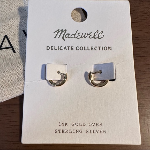 Madewell • NWT • Demi-Fine Mini Huggie Hoop Earrings - Picture 3 of 6